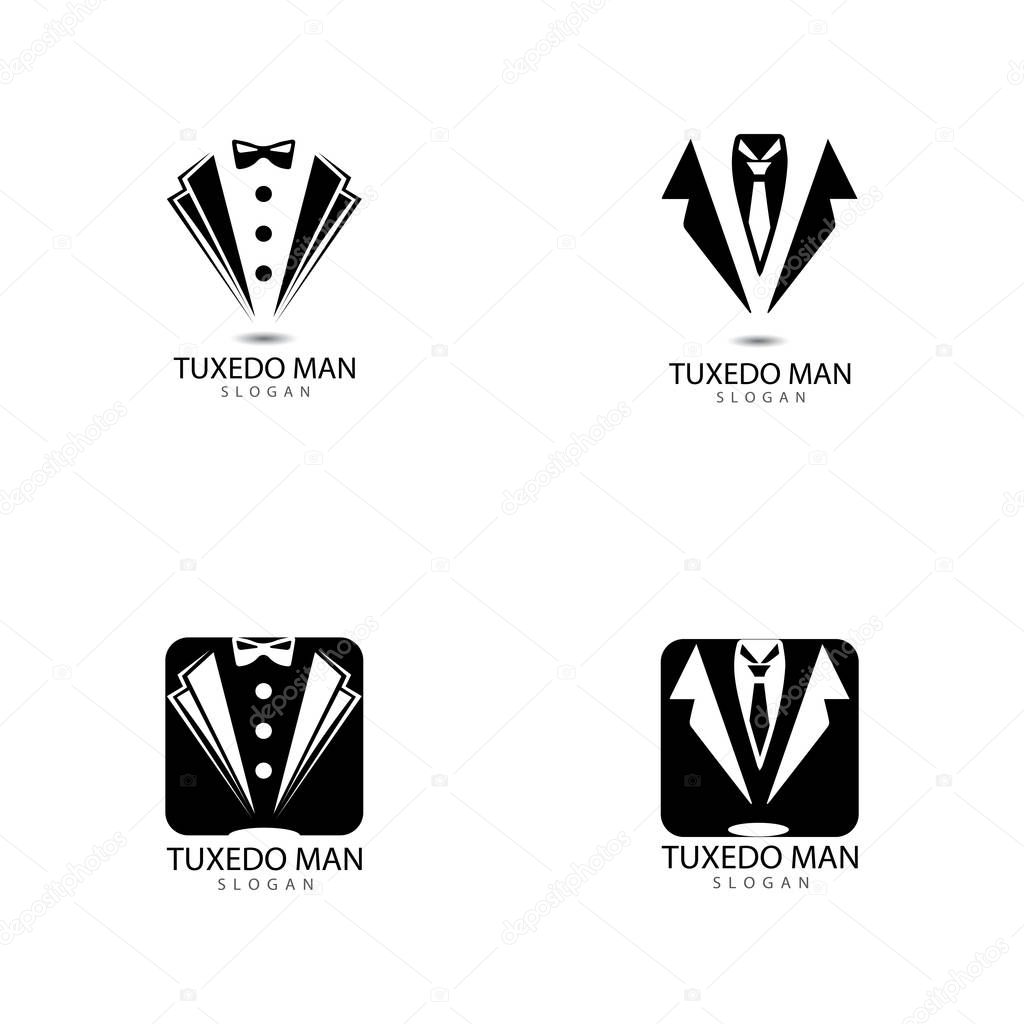 Tuxedo man logo design vector template
