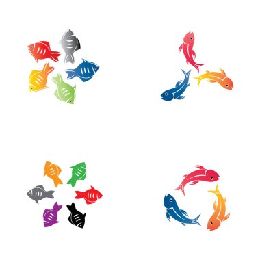 Balık logosu şablonu. Yaratıcı vektör sembolü