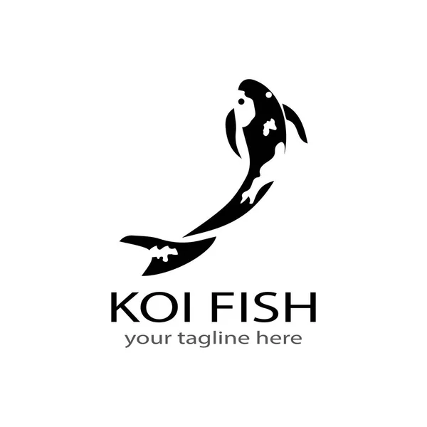 Koi pez animal logotipo y símbolos vector plantilla — Vector de stock
