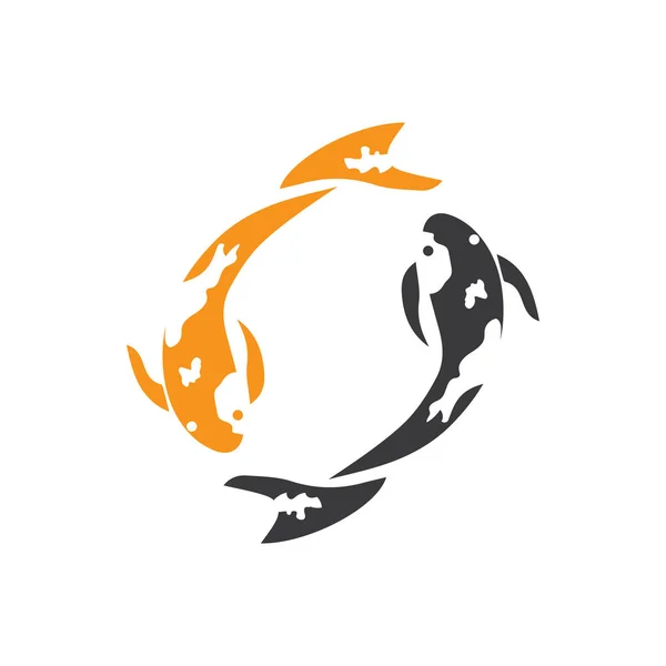 Koi balığı hayvan logosu ve sembol vektör şablonu