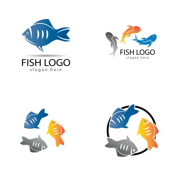Шаблон логотипа рыбы. Креативный векторный символ — стоковый вектор