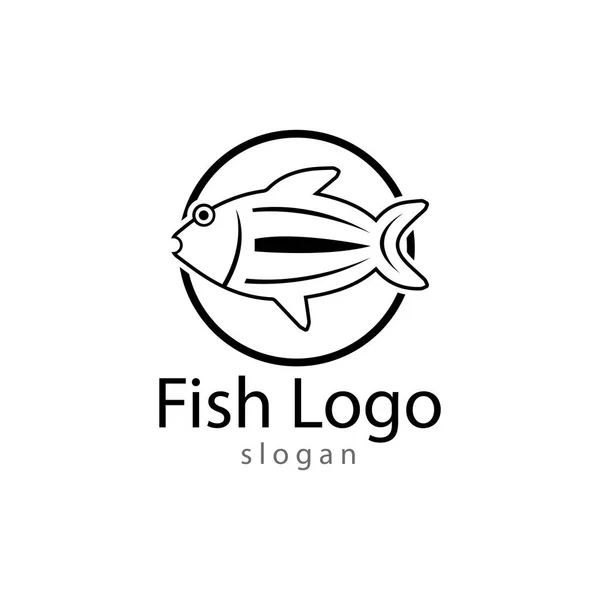 Plantilla logo pescado. Símbolo vector creativo — Vector de stock