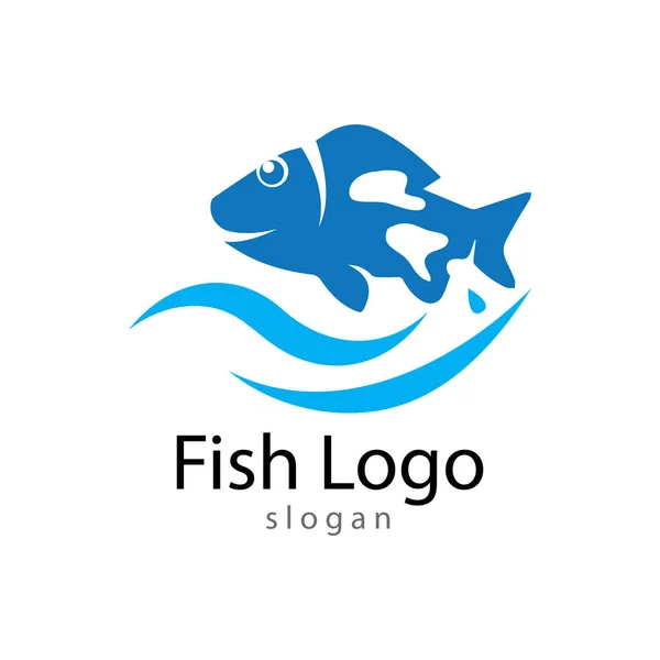 Plantilla logo pescado. Símbolo vector creativo — Vector de stock