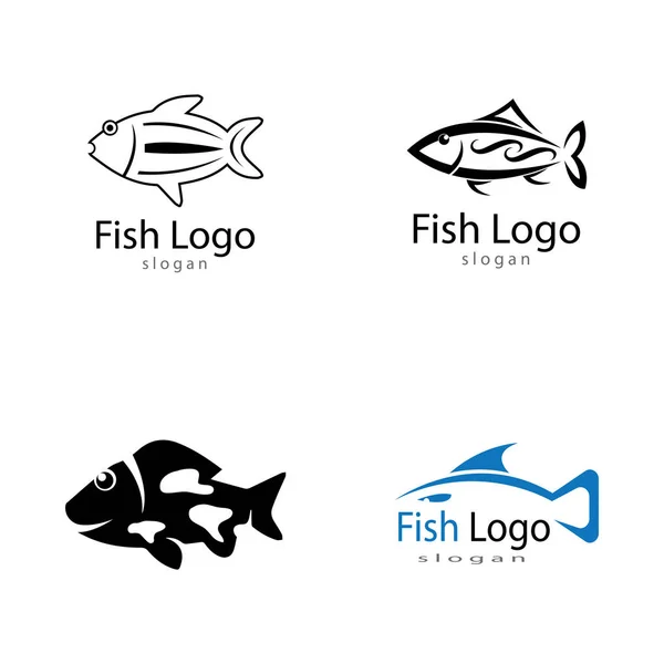 Fish logo template. Creative vector symbol — Stock Vector