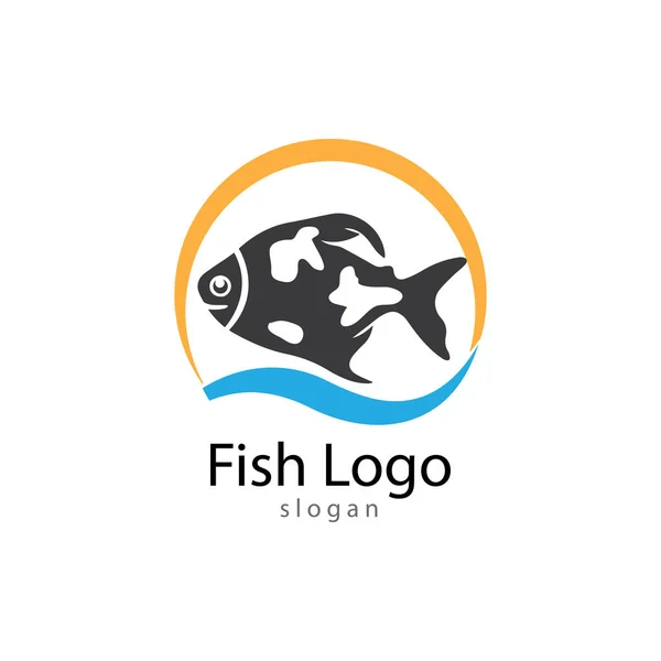 Plantilla logo pescado. Símbolo vector creativo — Vector de stock