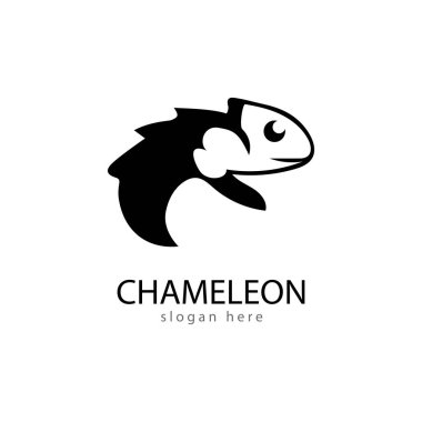Kertenkele Bukalemun Gecko hayvan logosu ve sembol vektörü illüstrati