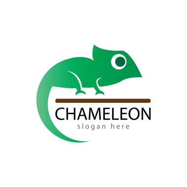 Kertenkele Bukalemun Gecko hayvan logosu ve sembol vektörü illüstrati