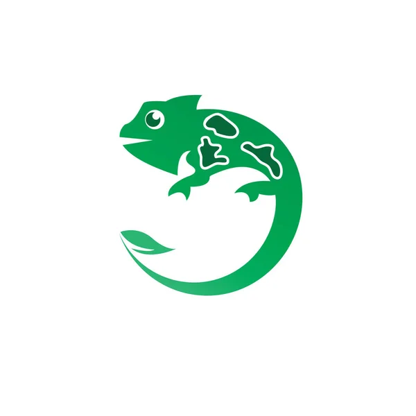 Jaszczurka Kameleon Gecko animacja logo i symbol wektor ilustracje — Wektor stockowy