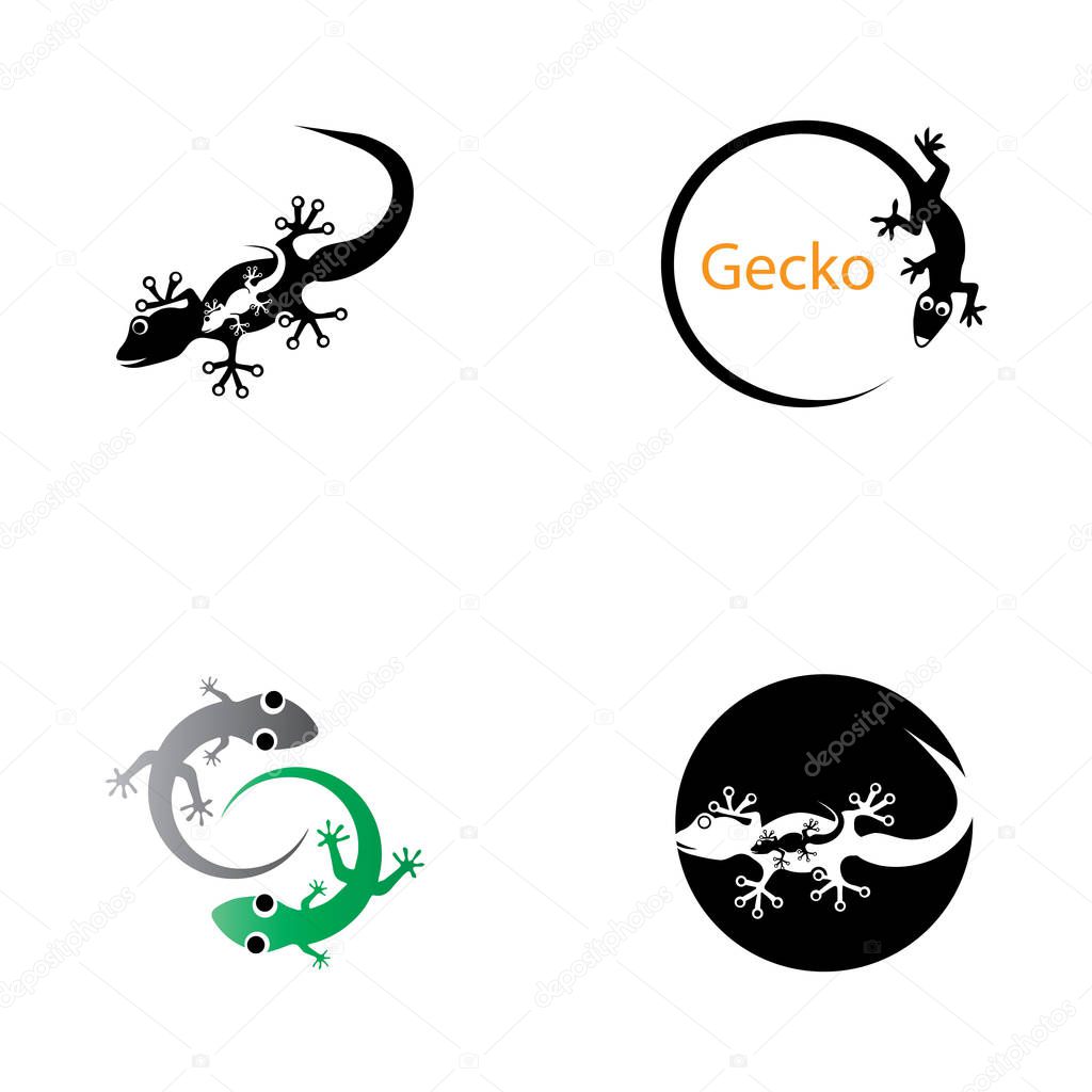 Lizard Chameleon Gecko animall logo and symbol vector illustrati