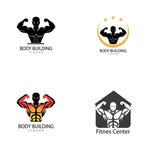 Vector object and Icons for Sport Label  Gym Badge  Fitness Logo — Stock Vector