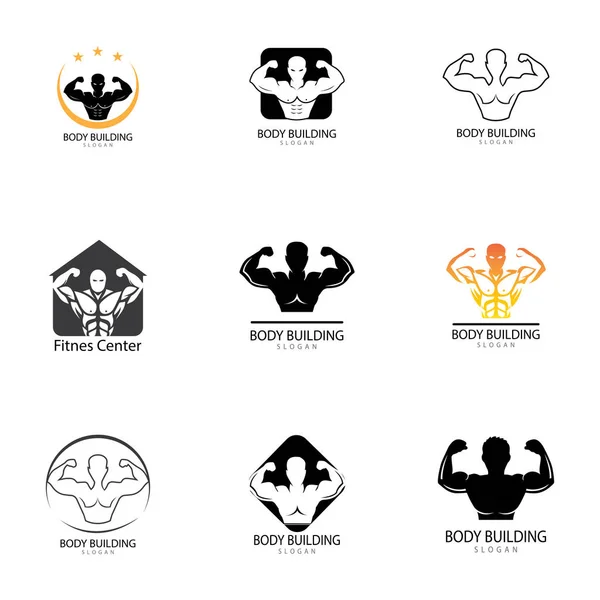 Objeto vectorial e iconos para la etiqueta deportiva Gimnasio Insignia Fitness Logo — Vector de stock