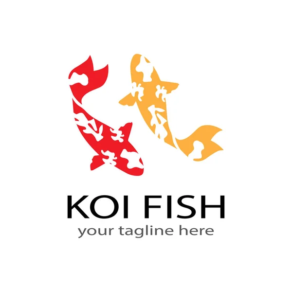 Koi pesce animale logo e simboli modello vettoriale — Vettoriale Stock
