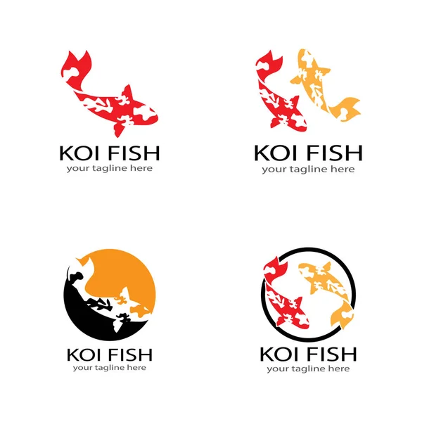 Koi pesce animale logo e simboli modello vettoriale — Vettoriale Stock