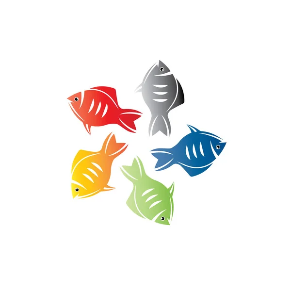 魚のロゴテンプレート。創造的なベクトル記号 — ストックベクタ