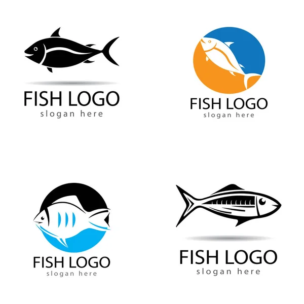 Plantilla logo pescado. Símbolo vector creativo — Vector de stock