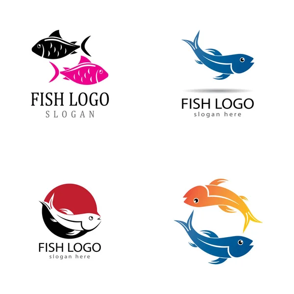 Modelo de logotipo de peixe. Símbolo vetorial criativo — Vetor de Stock