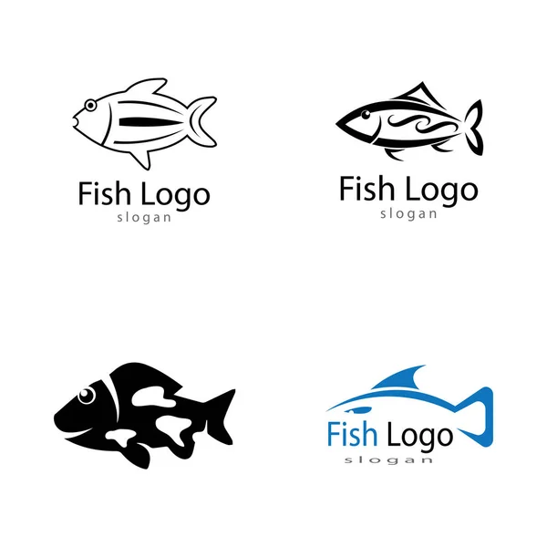 Plantilla logo pescado. Símbolo vector creativo — Vector de stock