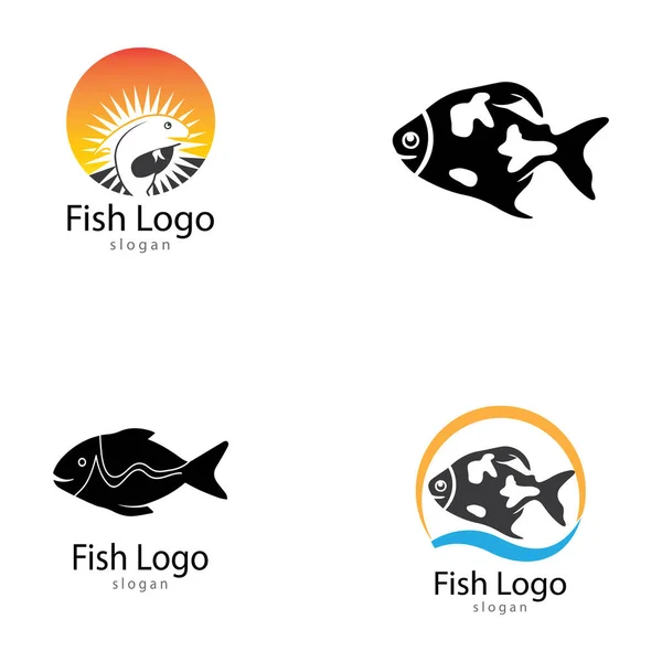 Plantilla logo pescado. Símbolo vector creativo — Vector de stock