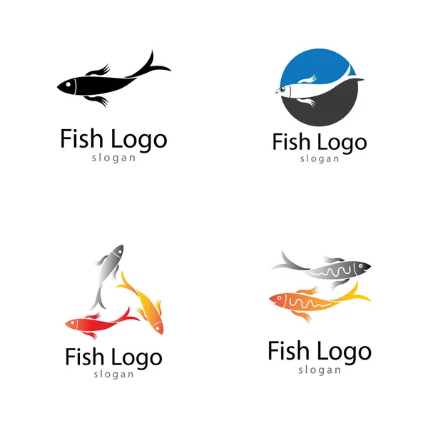 Plantilla logo pescado. Símbolo vector creativo — Vector de stock