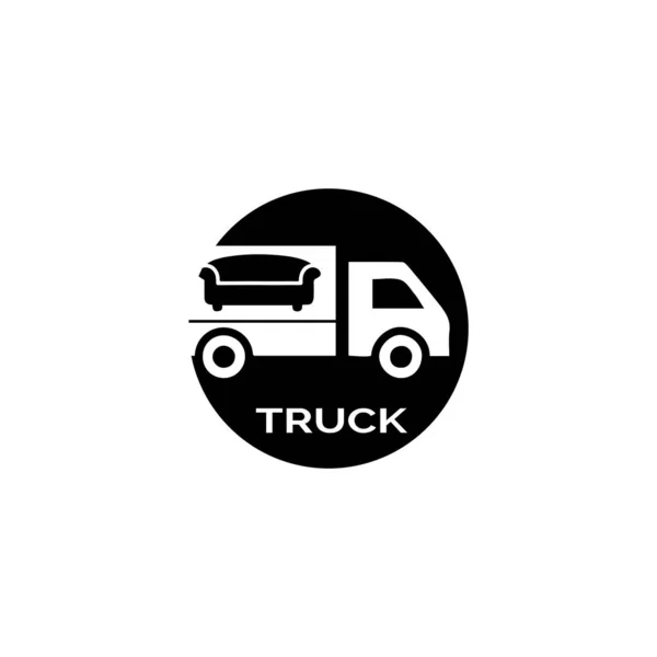トラックアイコンのイラストベクトルテンプレート — ストックベクタ