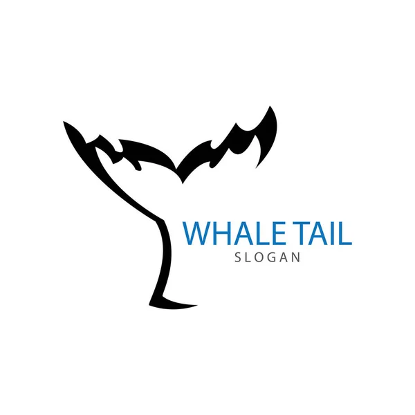 Icono de cola de ballena vector ilustración — Vector de stock
