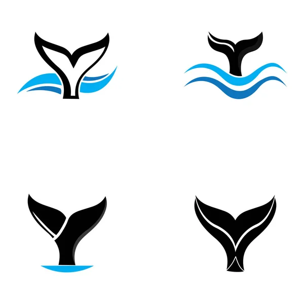 Walvis staart pictogram vector illustratie — Stockvector