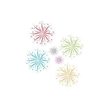 Firework vektör resimleme şablonu