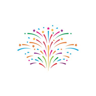 Firework vektör resimleme şablonu