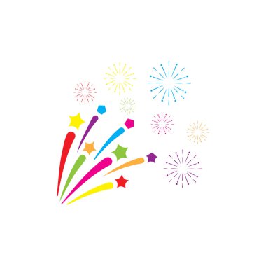 Firework vektör resimleme şablonu