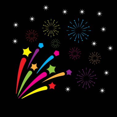 Firework vektör resimleme şablonu