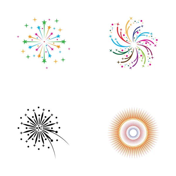 Modello di disegno illustrazione icona vettoriale fuochi d'artificio — Vettoriale Stock