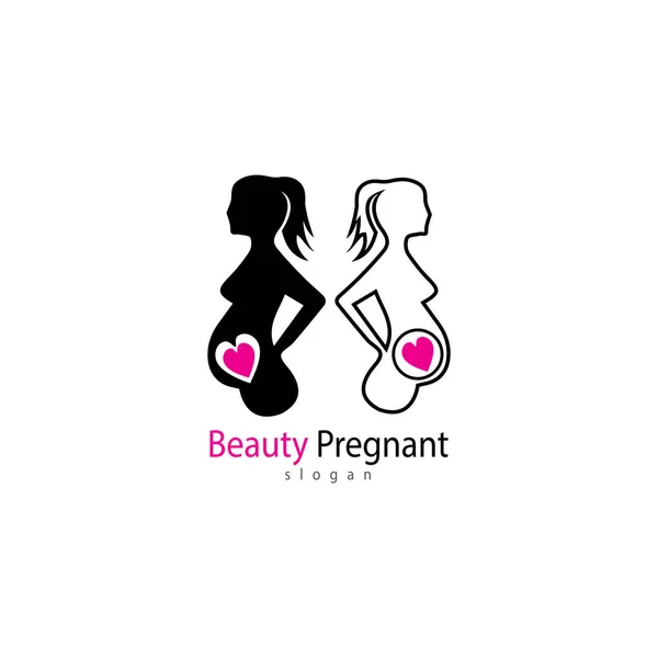Embarazada logotipo plantilla vector icono ilustración diseño — Archivo Imágenes Vectoriales