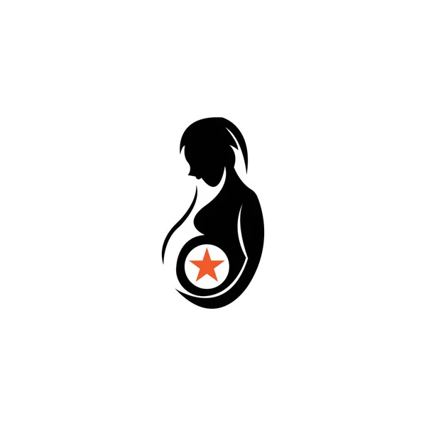 Έγκυος πρότυπο λογότυπο διάνυσμα εικονίδιο σχέδιο απεικόνισης — Διανυσματικό Αρχείο