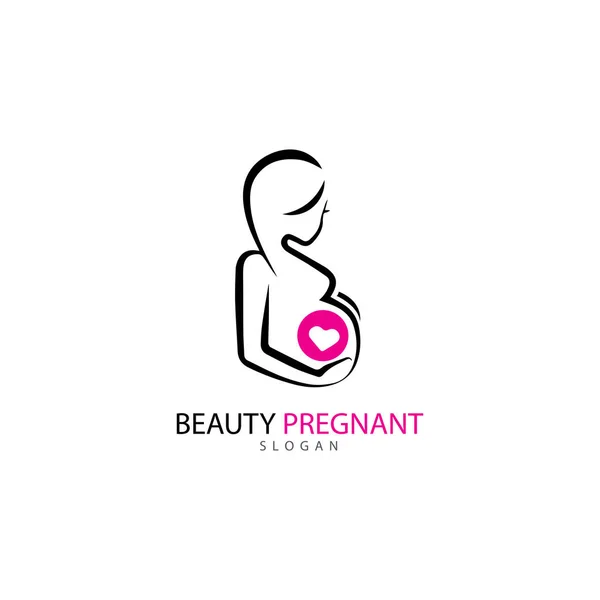 Pregnant logo template vector icon illustration design — Stock Vector