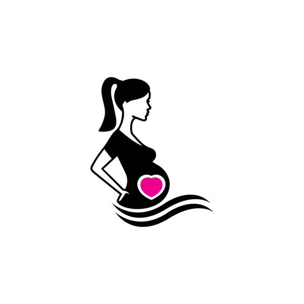 Pregnant logo template vector icon illustration design — Stock Vector