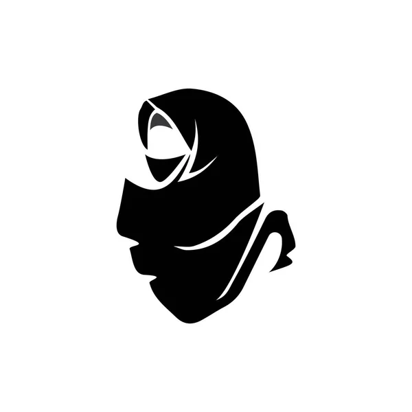 Muszlimah hidzsáb Logó sablon vektor illusztráció tervezés — Stock Vector