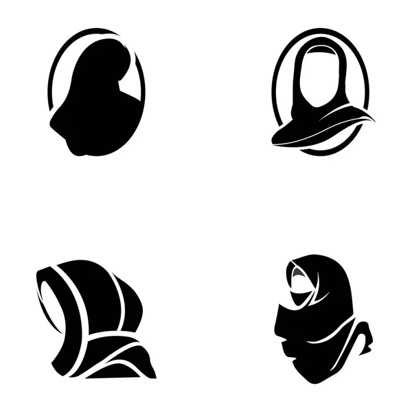 Muslimah hijab Logo template vector illustration design — 스톡 벡터