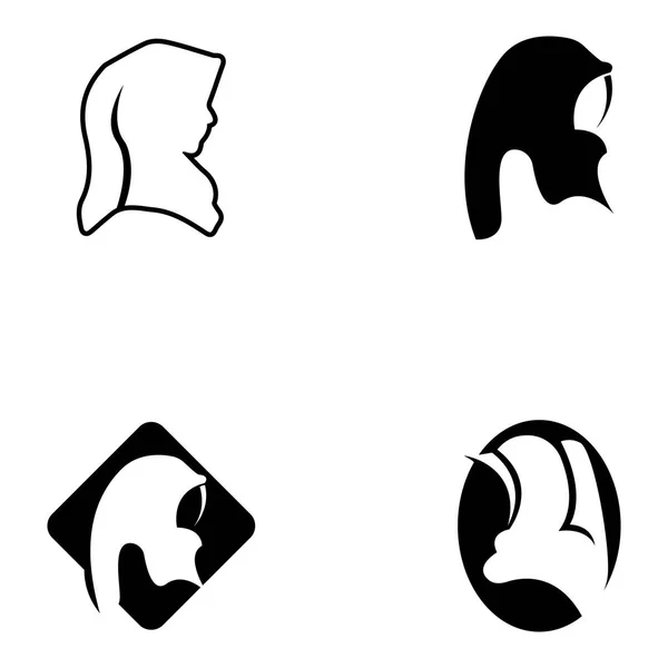 Estocástico mah hijab Logo plantilla vector ilustración diseño — Archivo Imágenes Vectoriales