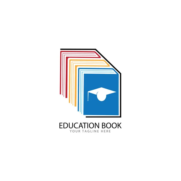Edukacja książki Logo wektor szablon Projekt ilustracji — Wektor stockowy
