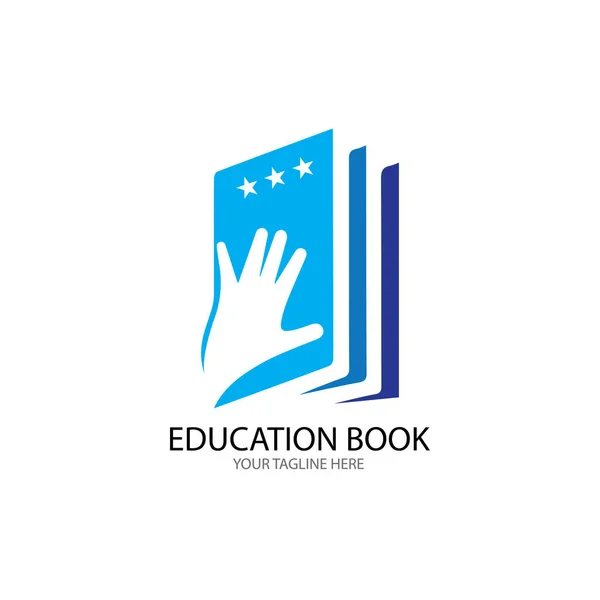 Edukacja książki Logo wektor szablon Projekt ilustracji — Wektor stockowy