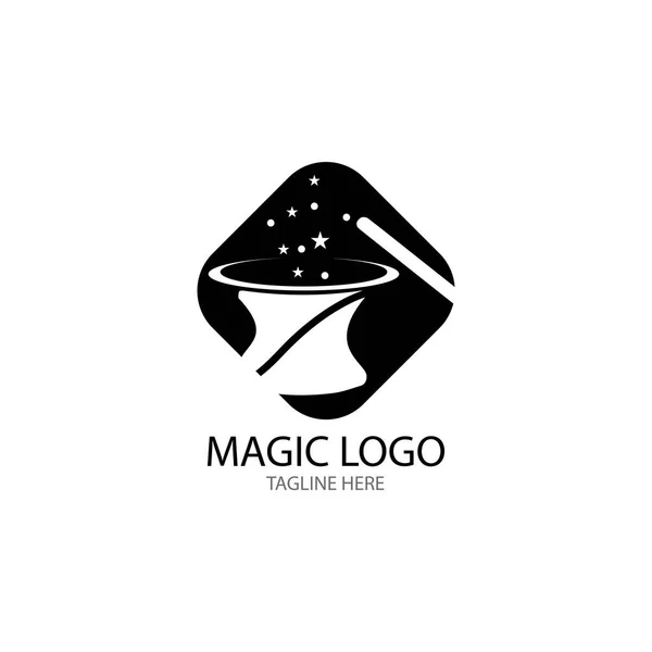 Illustration de chapeau magique avec baguette magique — Image vectorielle
