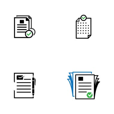 onay ve çapraz sembol çizimi olan belge simgesi 