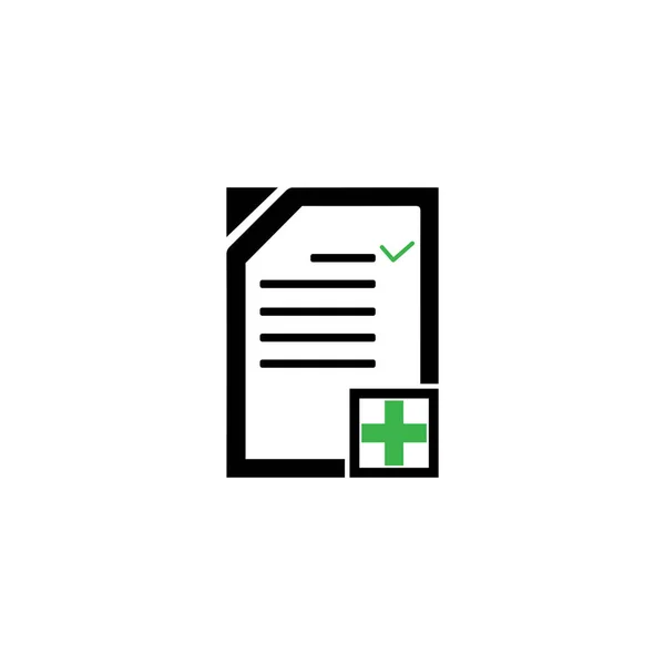 Icona del documento con assegno e croce simbolo vettoriale illustrazione — Vettoriale Stock