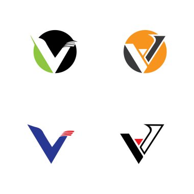 V Harfi Logo İş Şablonu Vektör Simgesi Simgesi