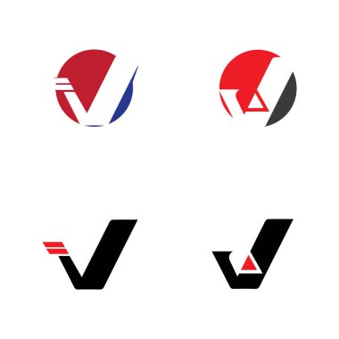 V Harfi Logo İş Şablonu Vektör Simgesi Simgesi