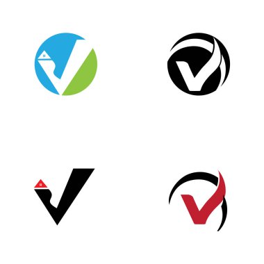 V Harfi Logo İş Şablonu Vektör Simgesi Simgesi