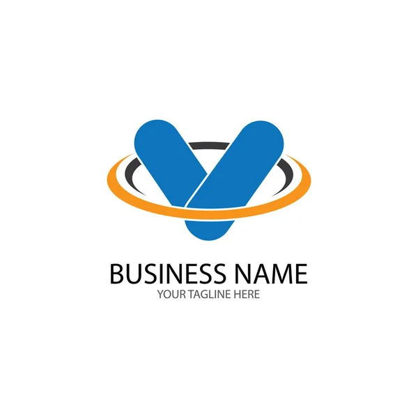 V carta logotipo modelo de negócio vetor ícone —  Vetores de Stock