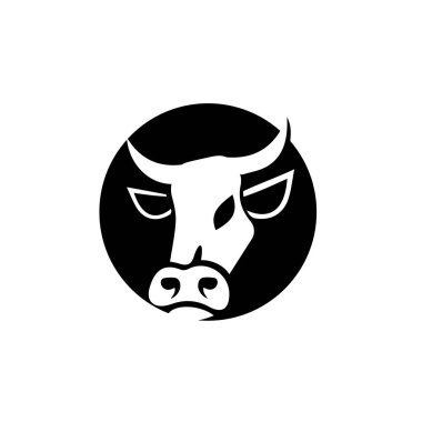 Boğa Boynuzu. Boğa başlı Vektör Simgesi Şablonu Çizim Tasarımı