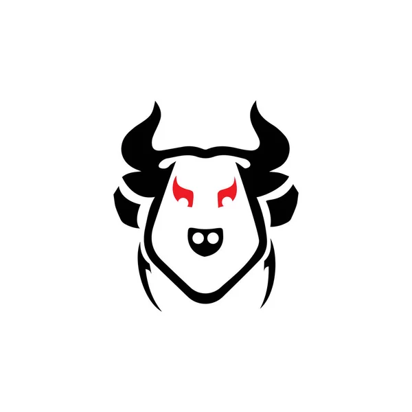 Bull Horn.Bull testa vettoriale icona logo modello illustrazione Desig — Vettoriale Stock