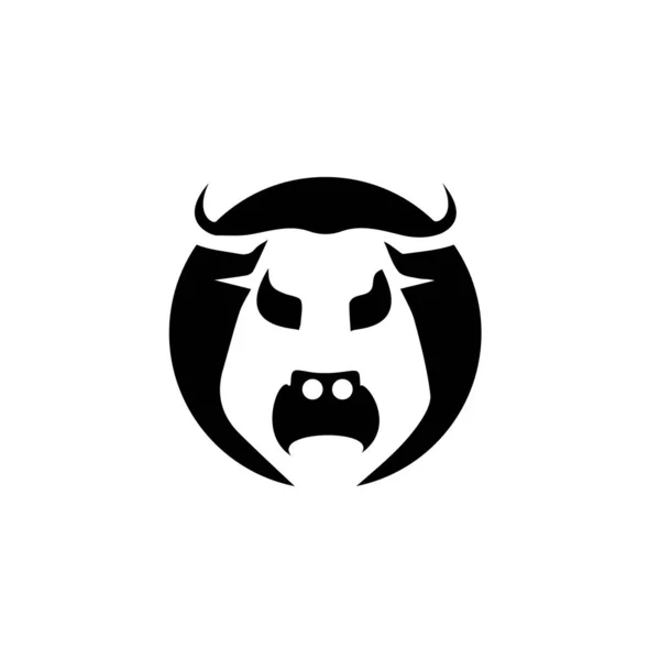 Bull Horn.Bull testa vettoriale icona logo modello illustrazione Desig — Vettoriale Stock